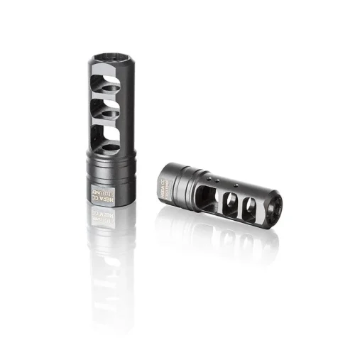 HERA CC 3 Competition Compensator, black nitrided finish, with precision relief holes, designed for .308 firearms with 5/8"x24 TPI threading.