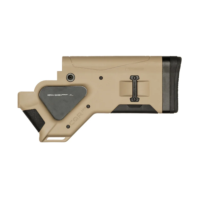 CQR GEN 1.0 (CA) Buttstock TAN 6 AR-15 California/New York Compliant Buttstock pointing left
