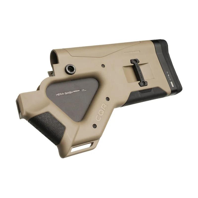 CQR GEN 1.0 (CA) Buttstock TAN 5 AR-15 California/New York Compliant Buttstock tilted view
