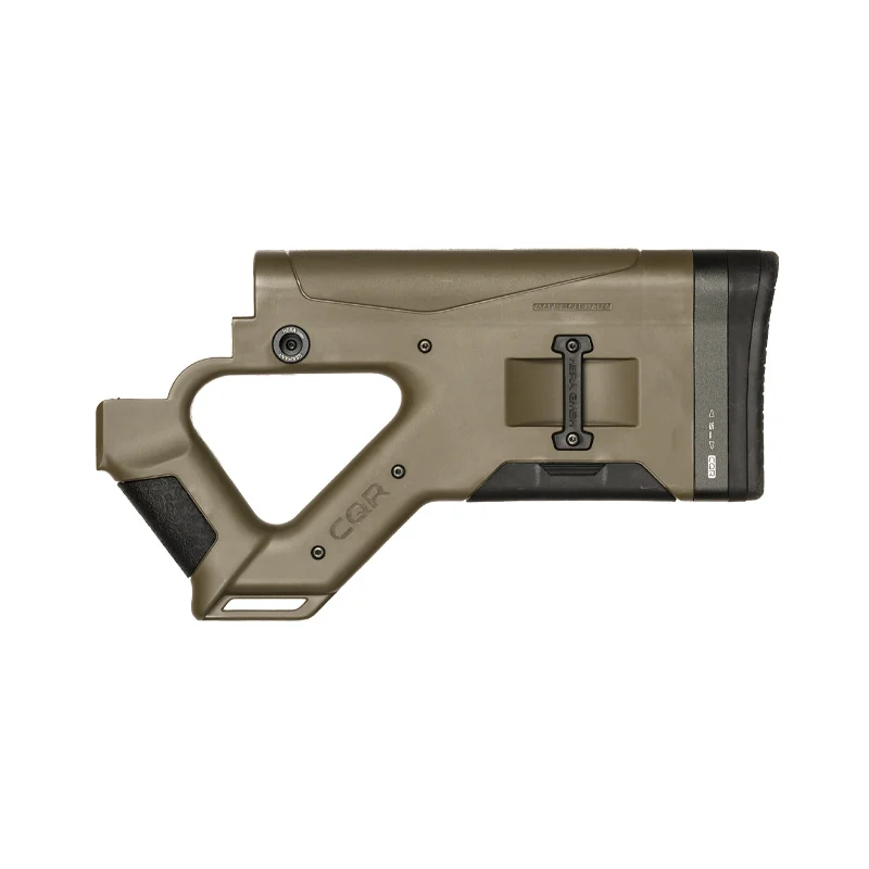 CQR GEN 1.0 Buttstock GREEN 7 CQR GEN1.0 buttstock for AR-15 in OD Green pointing left