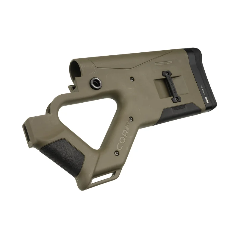 CQR GEN 1.0 AR-10 Buttstock GREEN 5 CQR GEN1.0 buttstock for AR-10 in OD Green tilted left