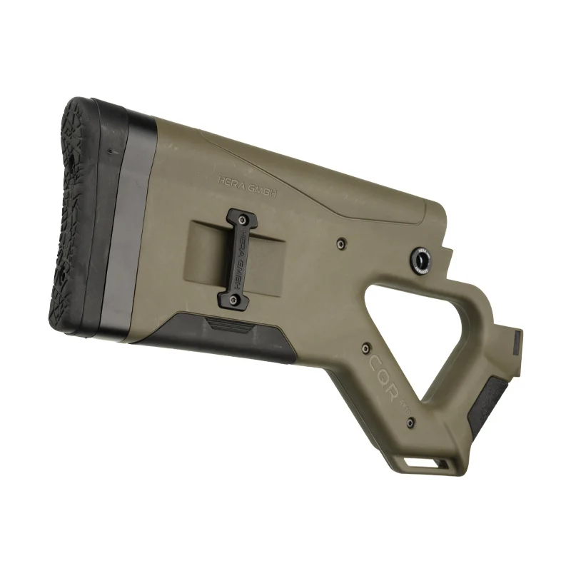 CQR GEN 1.0 AR-10 Buttstock GREEN 4 CQR GEN1.0 buttstock in OD Green for AR-10 rear angle