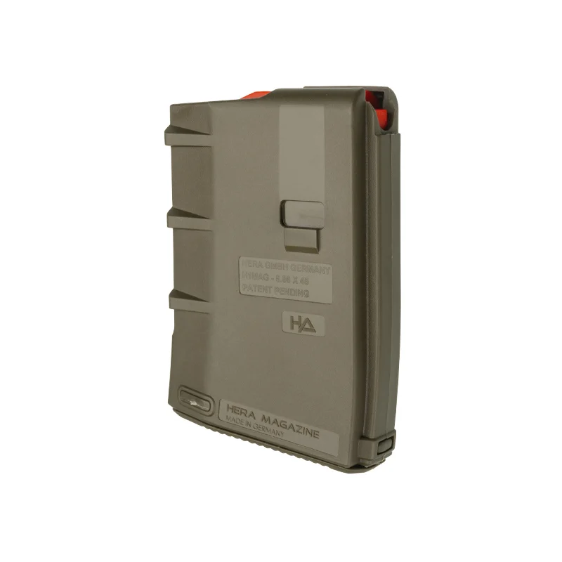 Hera Arms' OD Green H1MAG 10 Round AR-15 Magazine Pointing Right