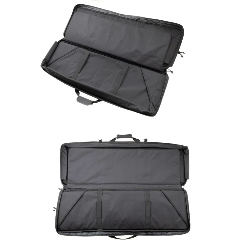 Bag and Mag Bundle 14 Interior of black rifle bag open for double rifle carrying.