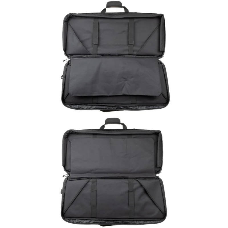 Bag and Mag Bundle 10 Open 33" black double rifle bag showing partition for two rifles.