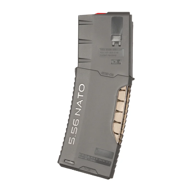 H3MAG-T - BATTLESHIP GRAY 6 Hera Arms H3MAG-T 30-Round Magazine – Rear View, Pointing Right, Battleship Gray